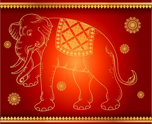 象の概要タイの伝統 — ストックベクタ