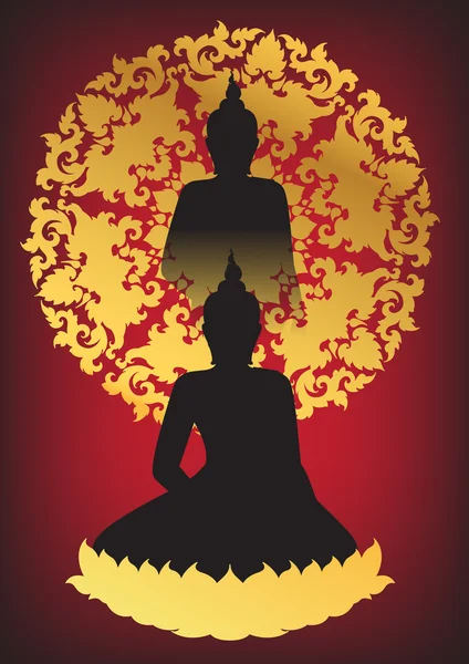Buddha silhouette vector illustrator — Stock Vector