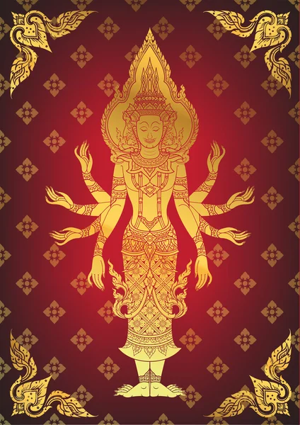 Ілюстрація того, індуїстські Бог Brahma — стоковий вектор
