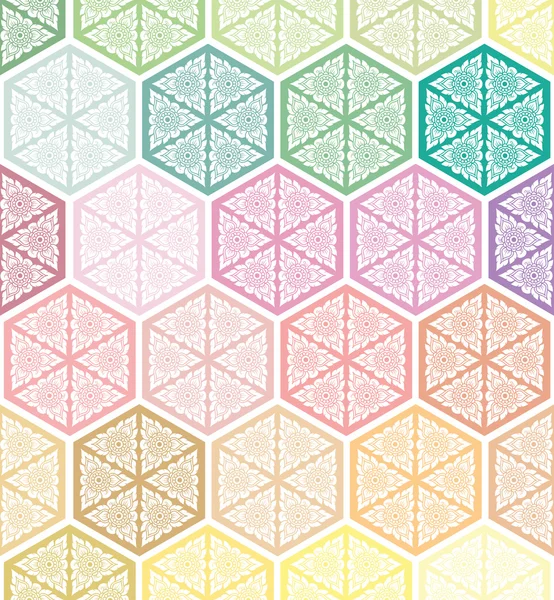 Ligne thai sur motif hexagonal géométrique — Image vectorielle