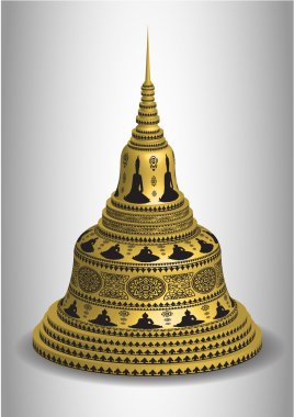 Buda desen arka plan üzerinde pagoda vektör