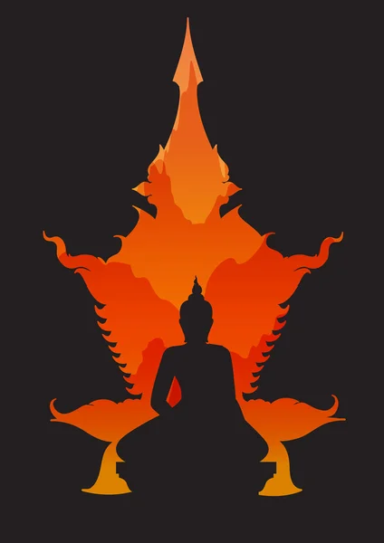 Silhouette abstraite de Bouddha assis — Image vectorielle