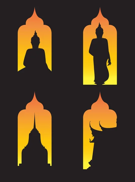 Silhouette eines Buddha-Vektors — Stockvektor