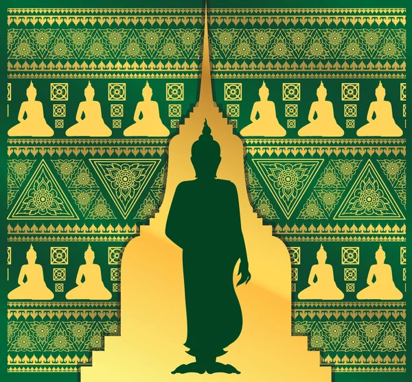 Pagoda etnické buddha vzor — Stockový vektor