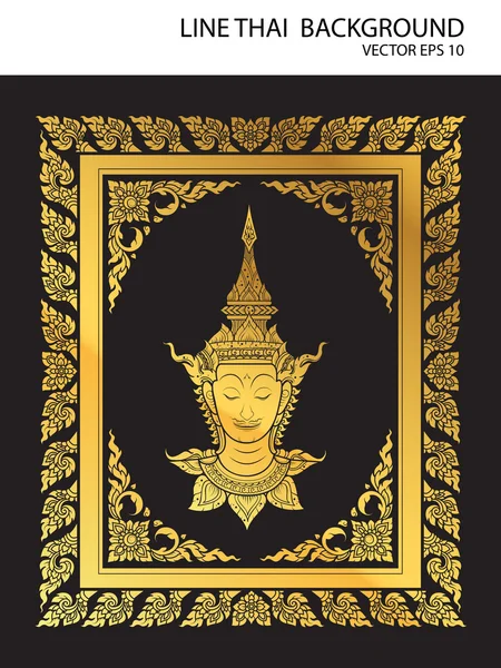 Ligne thai livre couverture vecteur — Image vectorielle