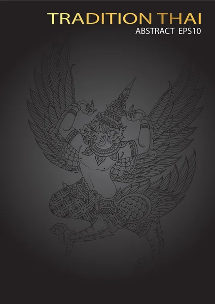Rey águila thai tradición vector — Vector de stock