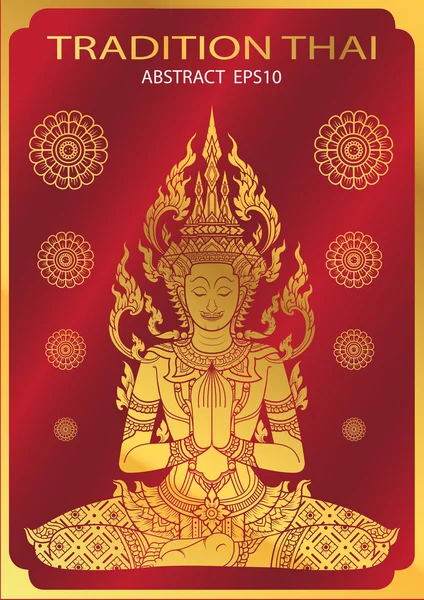 Hagyomány thai Buddha ékszerszett — Stock Vector