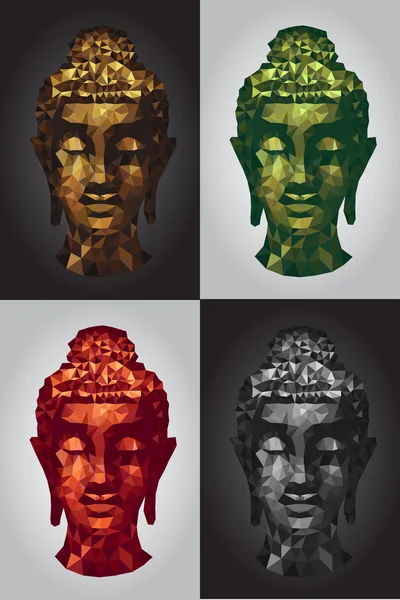 Abstraktní tradici zamířit buddha mnohoúhelník set — Stockový vektor