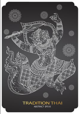 maymun Tay geleneği anahat vektör