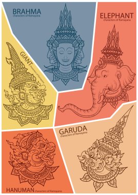 Ramayana vektör karakter kümesini