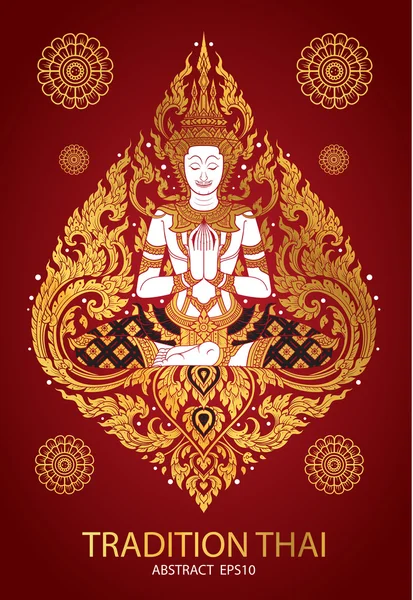 Couverture tradition thai Bouddha Ensemble de bijoux — Image vectorielle