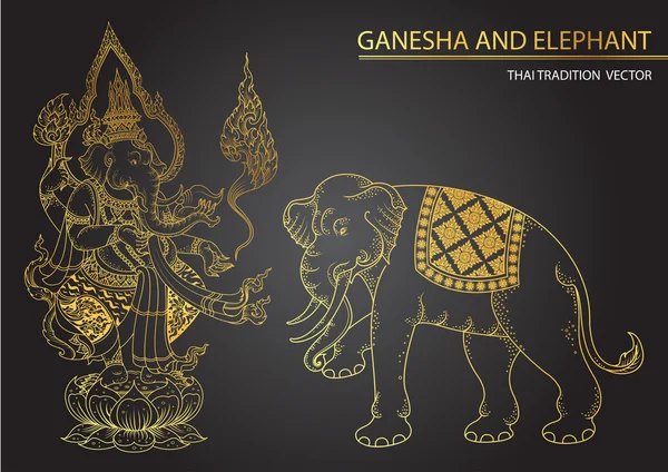 Thai tradition Ganesha son of Siva — ストックベクタ