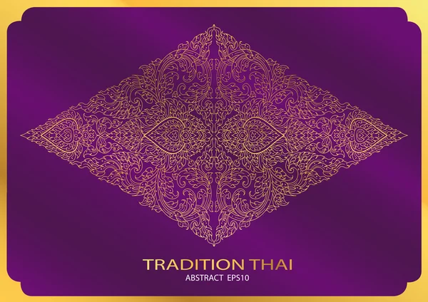 Triangolo forma astratto linea tailandese tradizione modello sfondo — Vettoriale Stock