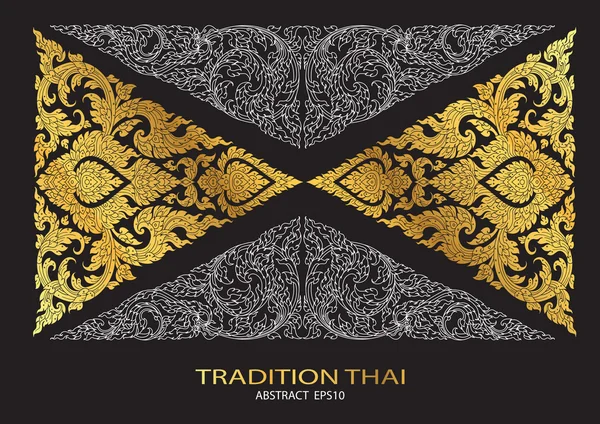Triangolo forma astratto linea tailandese tradizione modello sfondo — Vettoriale Stock