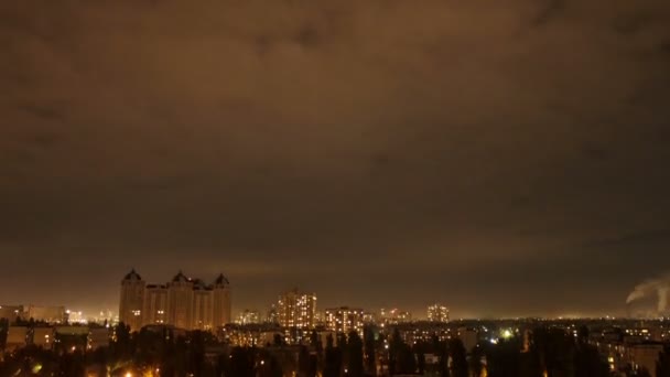 Timelapse paysage urbain nuit à style coloré — Video