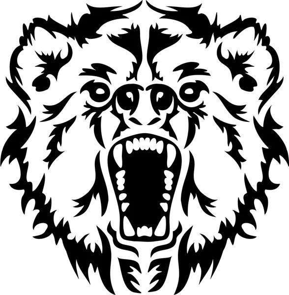 怒っている熊の頭 — ストックベクタ