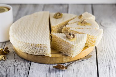 lezzetli gözleme pasta bir ahşap tepsi