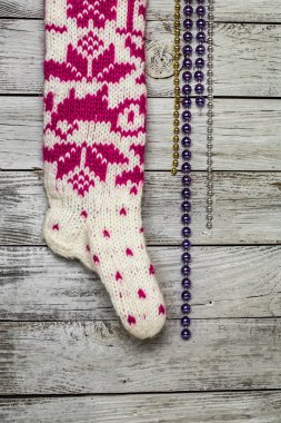 Güzel desen ile sıcak örme Noel çorap