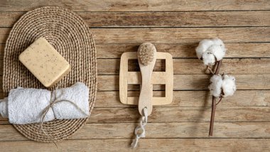 Doğal ve organik vücut bakım ürünleriyle yaşam yakın. Sağlık ve güzellik kavramı.