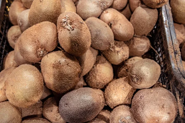 Una Caja Kiwis Supermercado Frutas Ecológicas Naturales —  Fotos de Stock