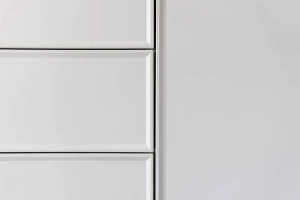 Минималистичная Белая Мебель Кухонный Шкаф Детали — стоковое фото