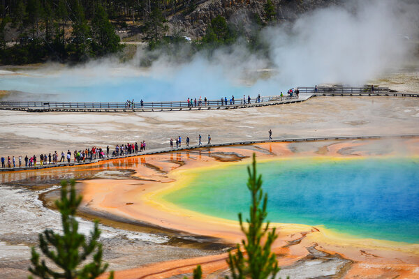 Гранд-Призматическая Весна, Йеллоустонский национальный парк, Вайоминг
