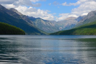 Göl, bowman, buzul, park, ulusal, gökyüzü, su, montana