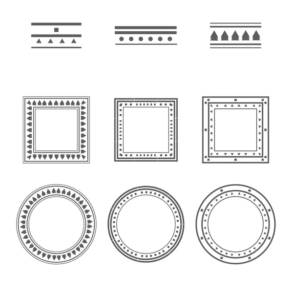 Molduras decorativas e fronteiras conjunto vetor . — Vetor de Stock