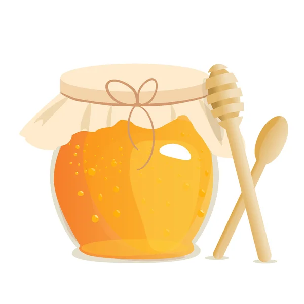 Honey jar vector illustrations. — Stock Vector