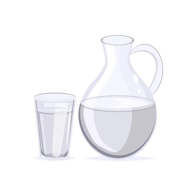 Frische klare transparente gesunde Glas Wasser-Vektor. — Stockvektor