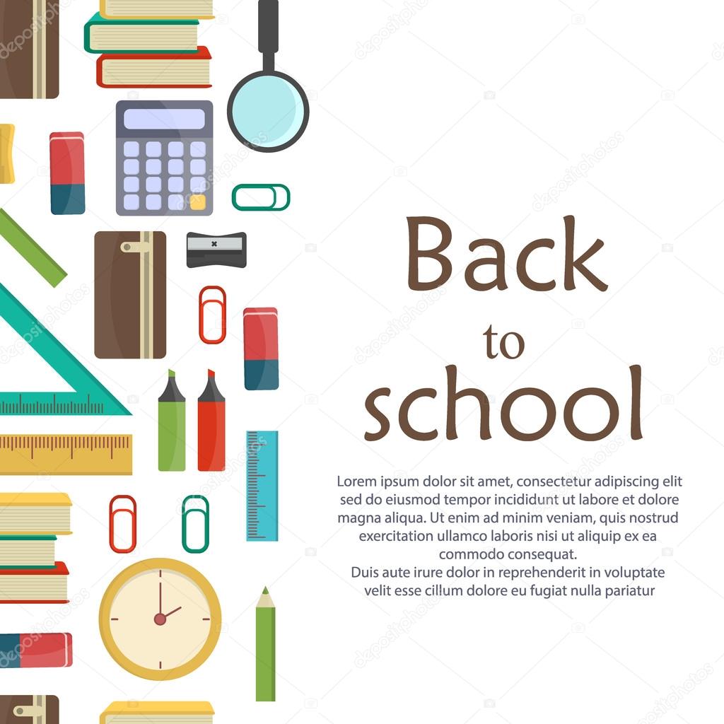 Vectort illustration of education object on back to school background.