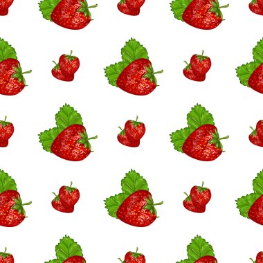 Vektör desen çilek Dikişsiz el çekilmiş.