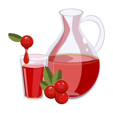 Vahşi Kuzey kızılcık kırmızı vektör çilek.