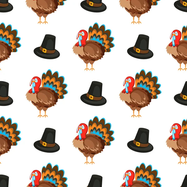 Happy Thanksgiving Day motif sans couture avec des objets vectoriels de vacances . — Image vectorielle