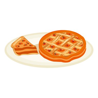 Sıcak elmalı turta. Vektör çizim