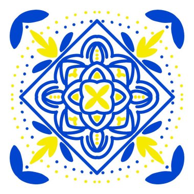 Fas geometrik iç döşemesi. Azulejo Fas duvar kağıdı