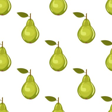 Kağıt arkaplanda şirin armut deseni var. Meyve kalıpları koleksiyonu