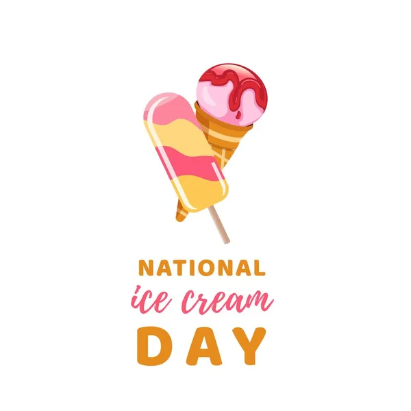 Happy National Ice Cream Day. Стоковая Иллюстрация