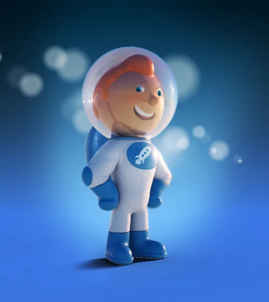 Ilustração Menino Cosmonauta Personagem Cartoon Spacesuit — Fotografia de Stock