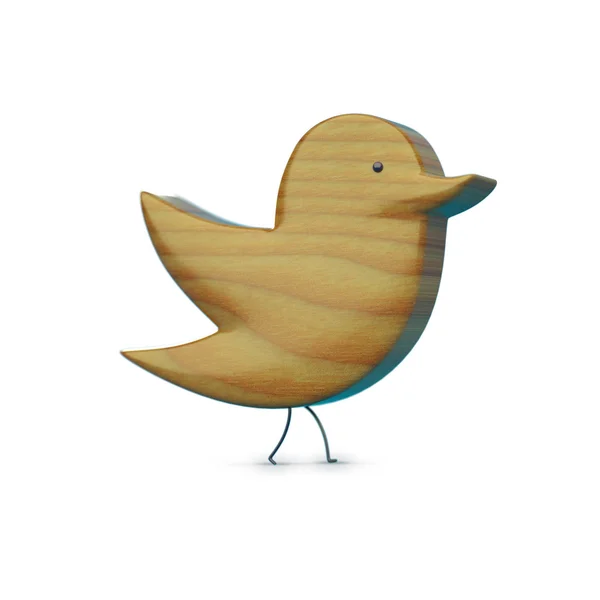 Houten icoon met de benen en ogen, teken, object, vogel — Stockfoto