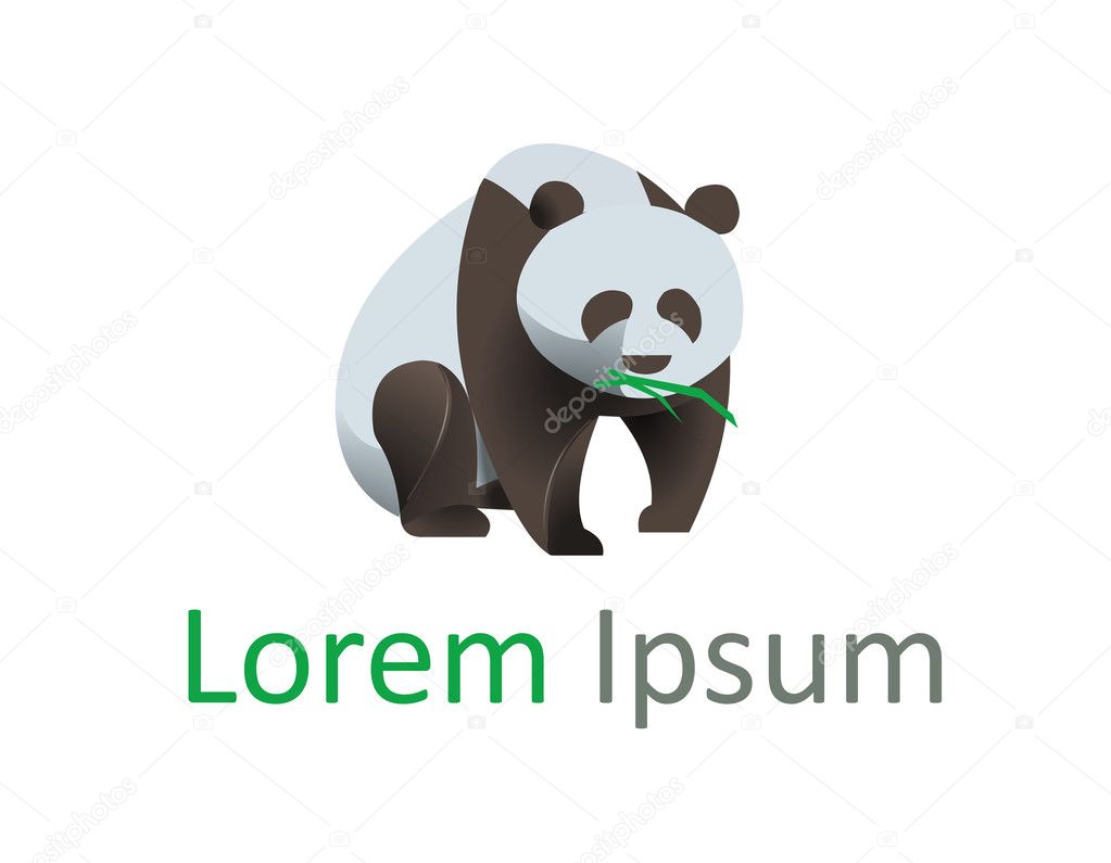Vector illustration of panda bear, modern animal logotype concept
