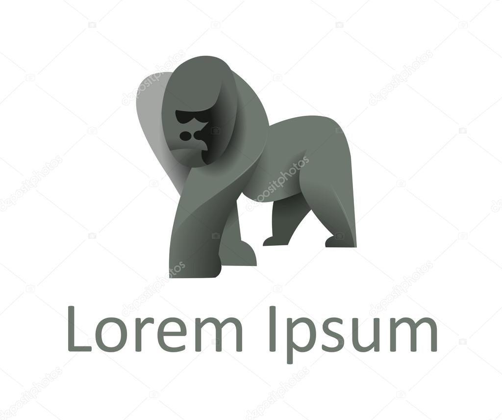 Vector illustration of gorilla, modern animal logotype concept