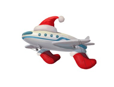 Çorap hediyeler ile Noel Baba şapkauçak İllüstrasyon