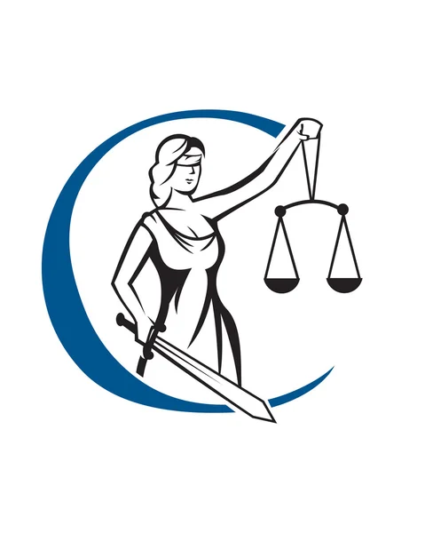 C Lady justice logo — Stock Vector