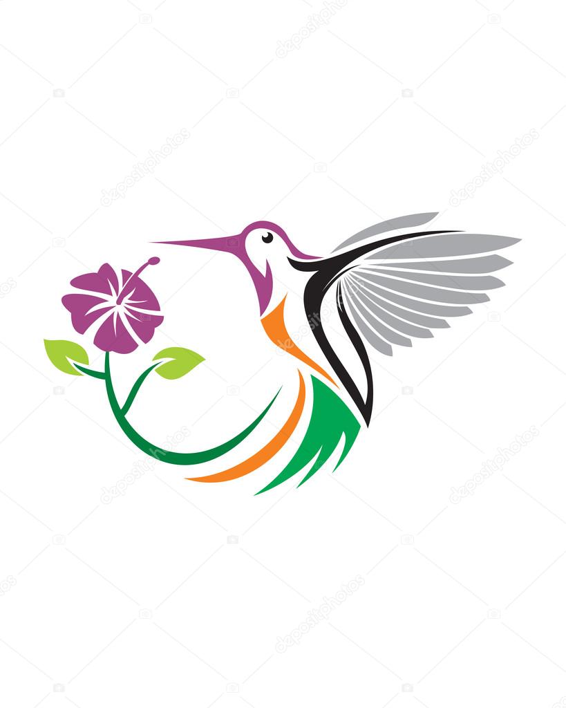 Logo semplice colibr¬ — Vettoriale Stock