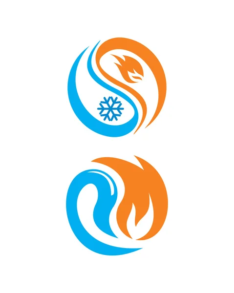 Hielo y fuego Ying Yang — Vector de stock