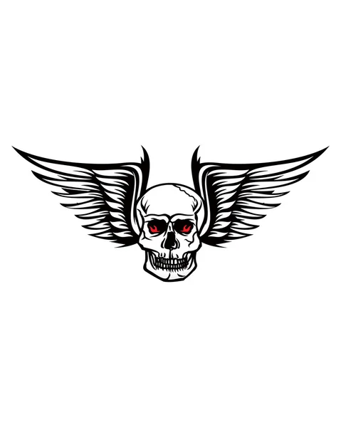 Skull Wings Logo — Stock Vector