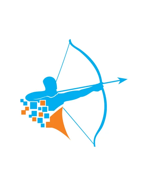 Logotipo Arqueiro Digital — Vetor de Stock