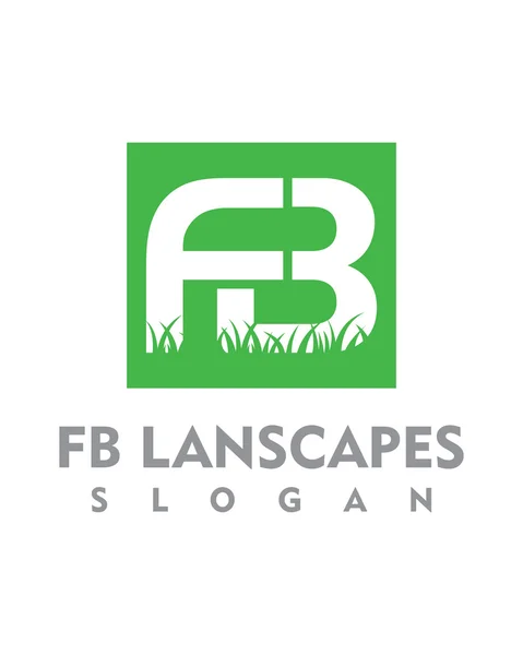 Fb の芝生の手入れロゴ — ストックベクタ
