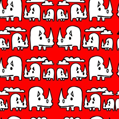 Gergedanların vektör seamless modeli